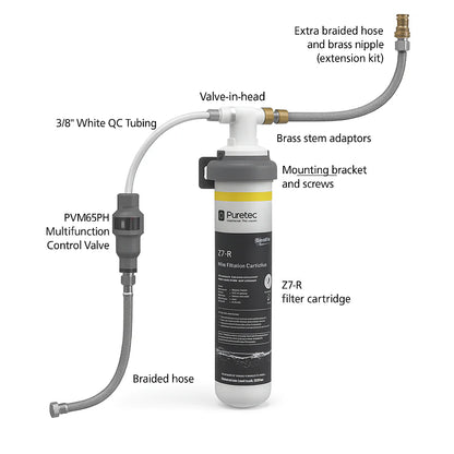 Puretec Puremix Z7 Inline Undersink Harsh Water Filter System 1 Micron