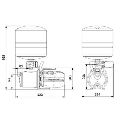 Grundfos JP4-47-PTV Self Priming Jet Pump (Flow 75 LPM)