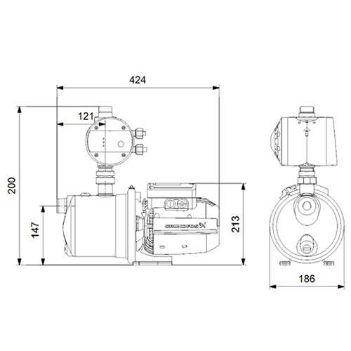 Grundfos JP4-54-PM1 Self Priming Jet Pump (Flow 85 LPM)