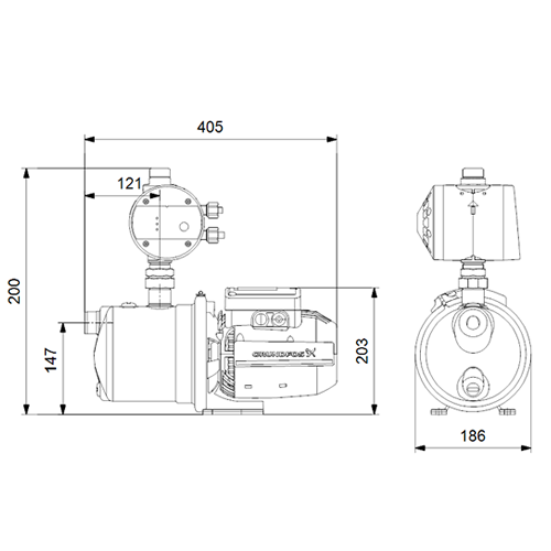 Grundfos JP3-42-PM1 Self Priming Jet Pump (Flow 57 LPM)
