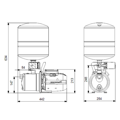 Grundfos JP4-54-PTV Self Priming Jet Pump (Flow 85 LPM)