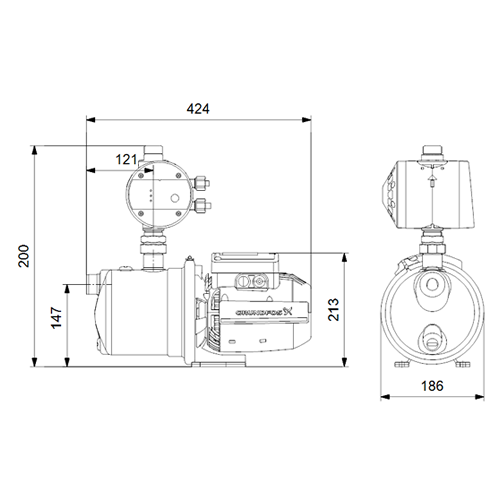 Grundfos JP5-48-PM1 Self Priming Jet Pump (Flow 90 LPM)