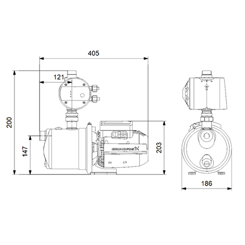 Grundfos JP4-47-PM1 Self Priming Jet Pump (Flow 75 LPM)