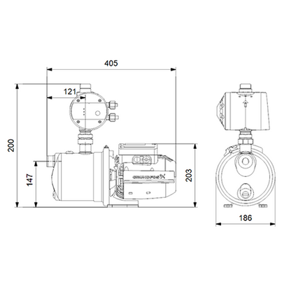 Grundfos JP4-47-PM1 Self Priming Jet Pump (Flow 75 LPM)