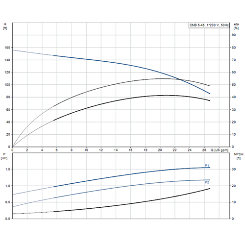 Grundfos CMB5-46 Multistage Pump (Flow 120 LPM)
