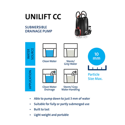 Grundfos Unilift CC5-A1 Submersible Drainage Pump (Flow 100 LPM)